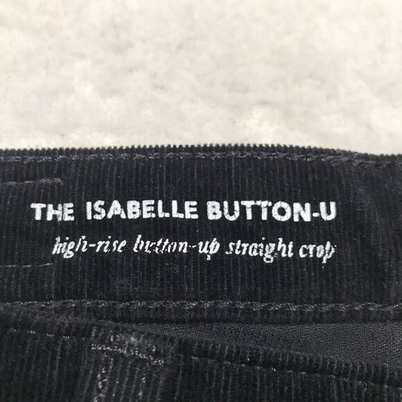 ADRIANO GOLDSCHMIED Isabelle Corduroy Pant Women 26R(28x26) Black Button Fly - Picture 13 of 16